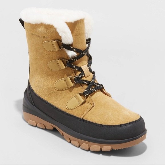 Universal Thread Women's Winter Boots - Tan and Black - Picture 1 of 1